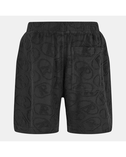 Represent Black Rep All-Over Towel Fabric Shorts for men
