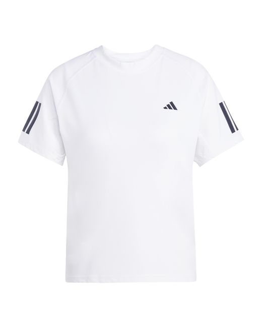 Adidas White Club 3-Stripes Tennis Climacool T-Shirt