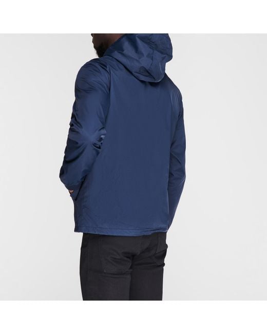 Original Penguin Blue Ratner Water And Wind Resistant Hooded Long Sleeve Rain Anorak for men