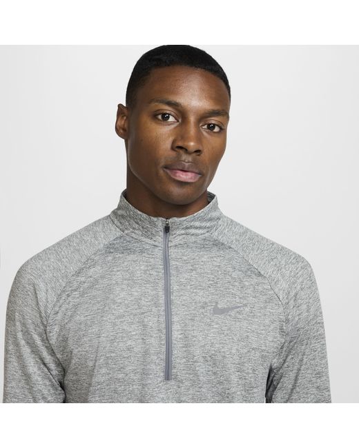 Nike Gray Stride Dri-Fit 1/4-Zip Running Top for men