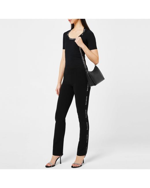 Alexander Wang Black Jacquard Logo Bootcut Trousers