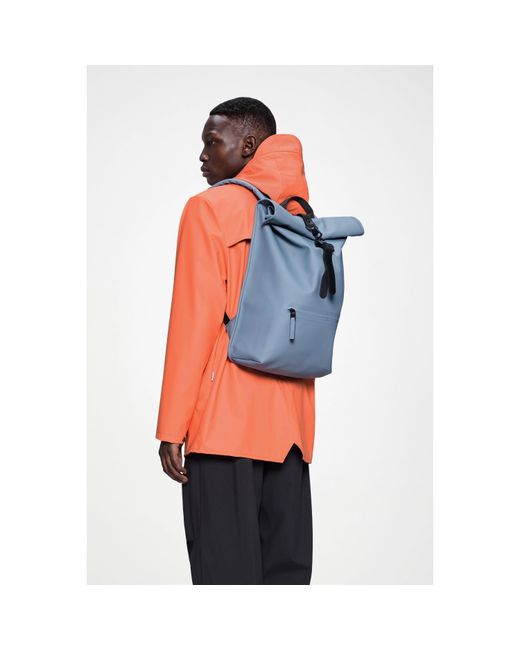 Rains Blue Rolltop Rucksack