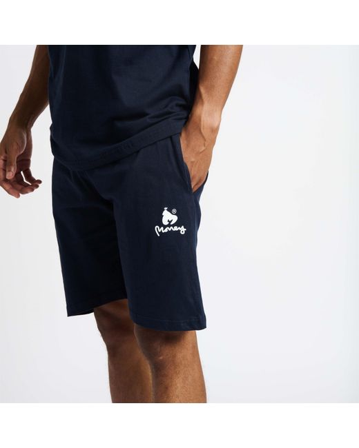 Money Blue Lounger Elasticated Short Twin Set for men