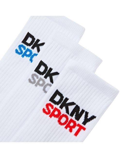 DKNY White 3 Pack Sport Socks Dogwood for men