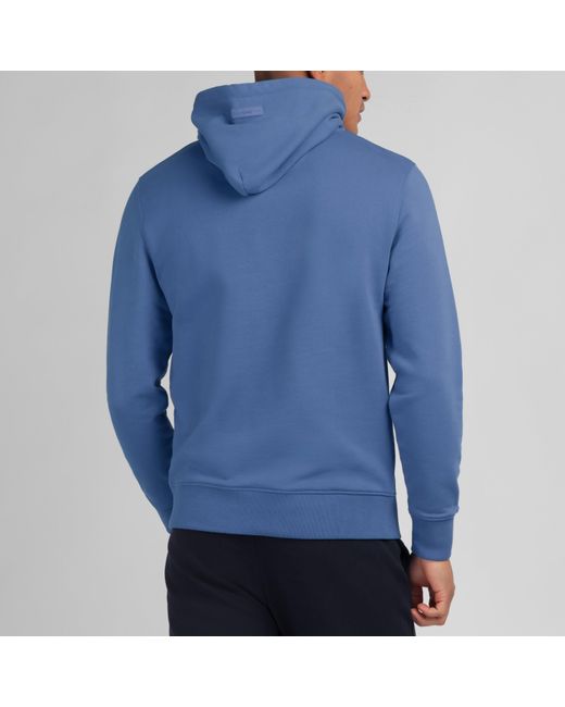 Eden Park Blue Plain Hooded Sweatshirt for men