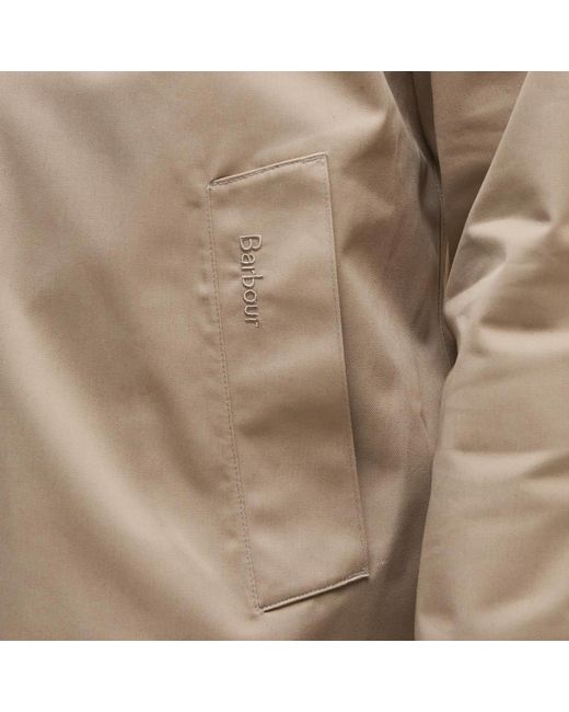 Barbour Natural Lorden Thigh Length Long Sleeve Button Mac for men