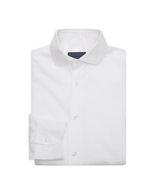 Gieves & Hawkes White Long Sleeve Plain Shirt for men