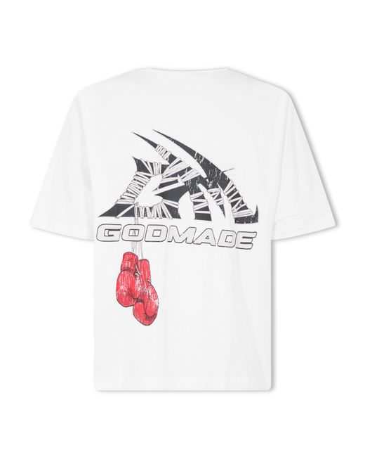 God Made White Logo Wrap T-Shirt for men