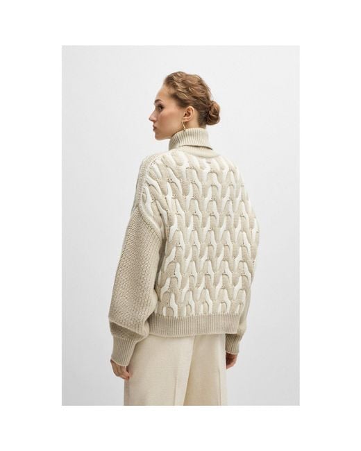Boss Gray Ferdolia Knitted Crew Neck Jumper