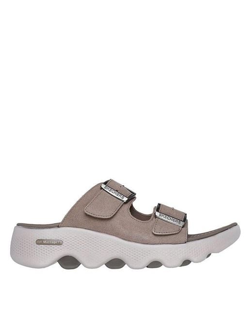 Skechers Gray Go Walk Massage Fit Sandal Flat Sandals