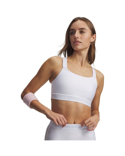 Under Armour White Heatgear Crossback High Sports Bra Halo