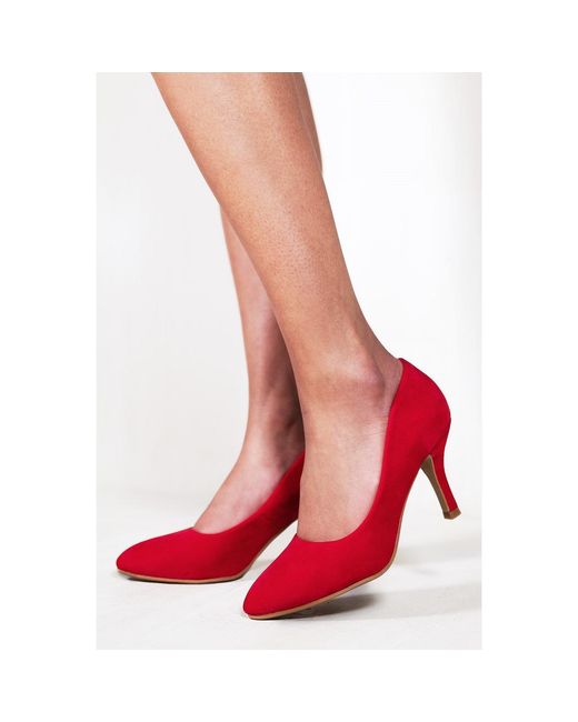 Where's That From Red Stiletto Court Shoes