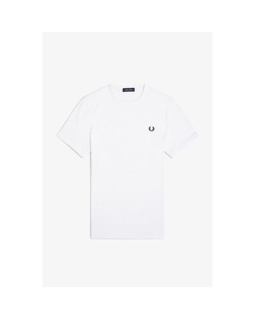 Fred Perry White Ringer T-Shirt for men