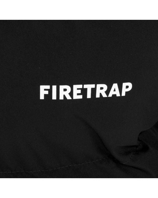 Firetrap Black Full Zip Funnel Neck Long Sleeve Puffer Jacket for men