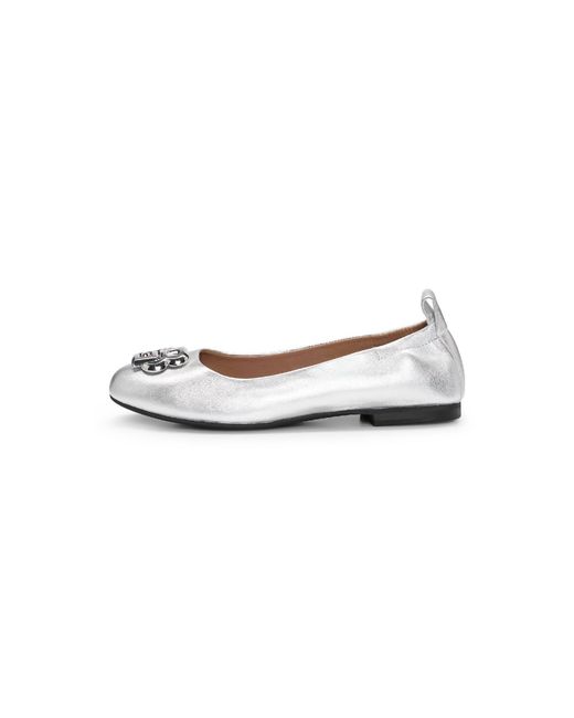 Boss White Dasy Ballerina Slider Slippers