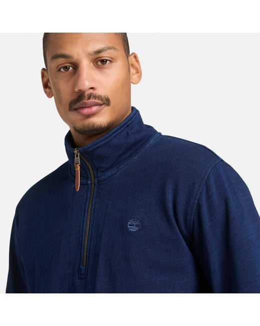 Timberland Blue 1/4 Zip Fleece for men
