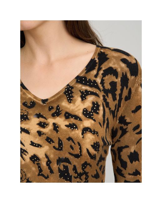 Gina Bacconi Brown Korra Print Jumper With Diamante