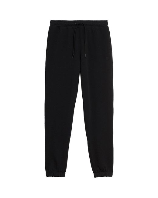 Lyle & Scott Black Closed Hem Fleece Joggers for men