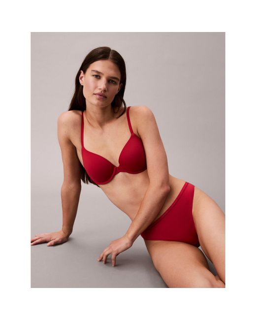 Calvin Klein Red Perfect Fit T-Shirt Bra