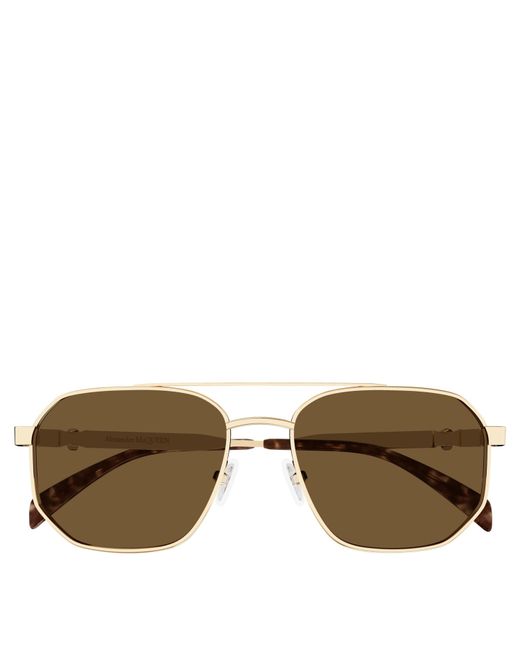 McQueen Brown Aviator Sunglasses for men