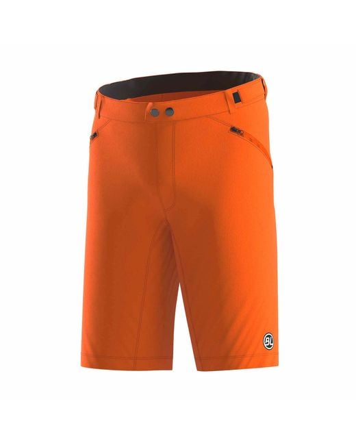 Bicycle Line Orange Ostiglia 2 Baggy Upf 50+ Knee Length Zip Pockets Mtb Shorts for men