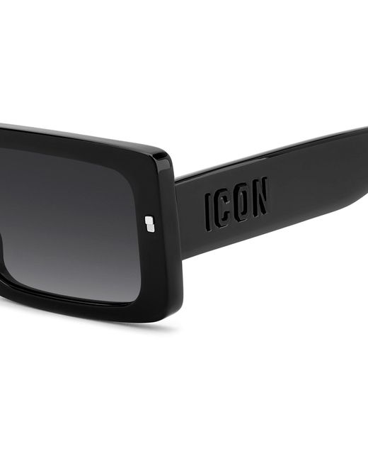 DSquared² Black Rectangular Sun Square Sunglasses for men