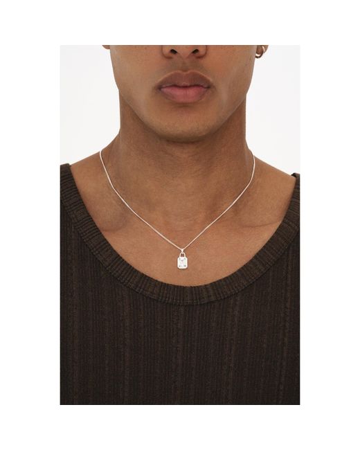 Common Lines Metallic Solitaire Necklace for men