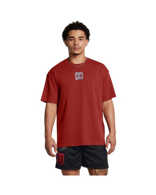 Under Armour Red Box Logo Regular Fit T-Shirt for men