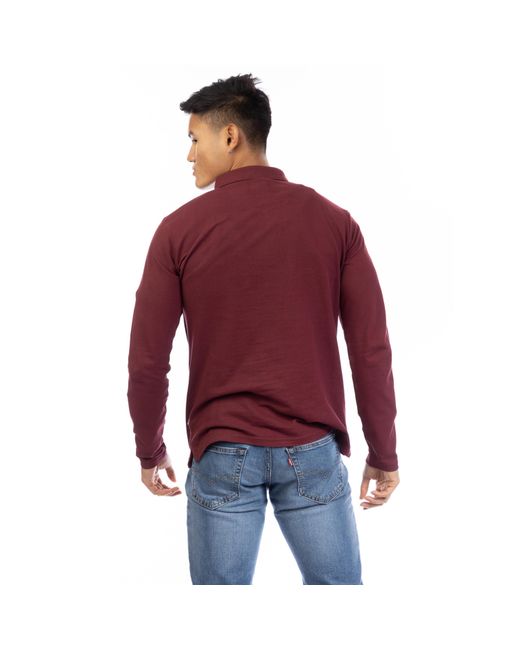 Peter Werth Red Noaks Long Sleeve Polo Shirt for men