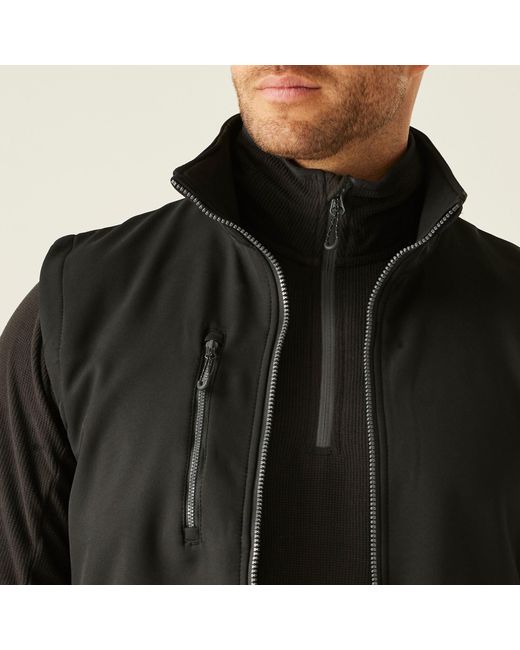 Regatta Black Navigate 2 Layer Softshell Bodywarmer for men