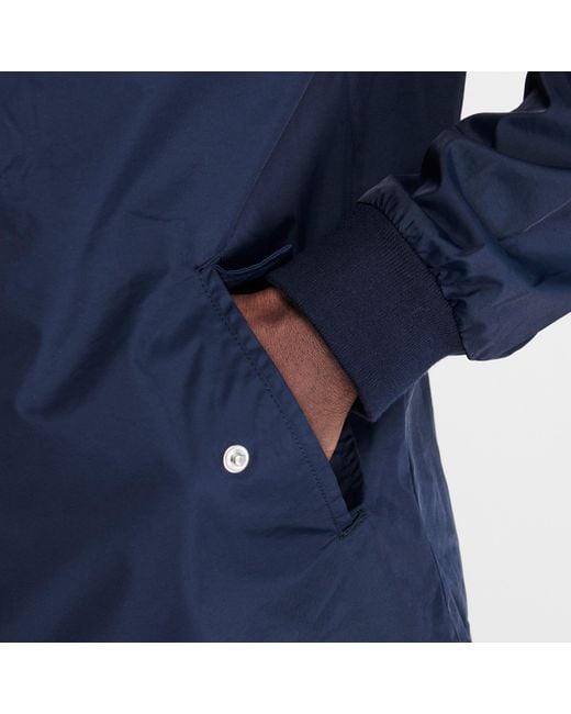 Original Penguin Blue Ratner Water And Wind Resistant Hooded Long Sleeve Rain Anorak for men