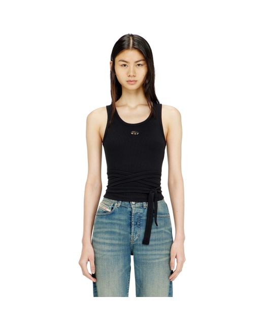 DIESEL Black Strappy Crop Top