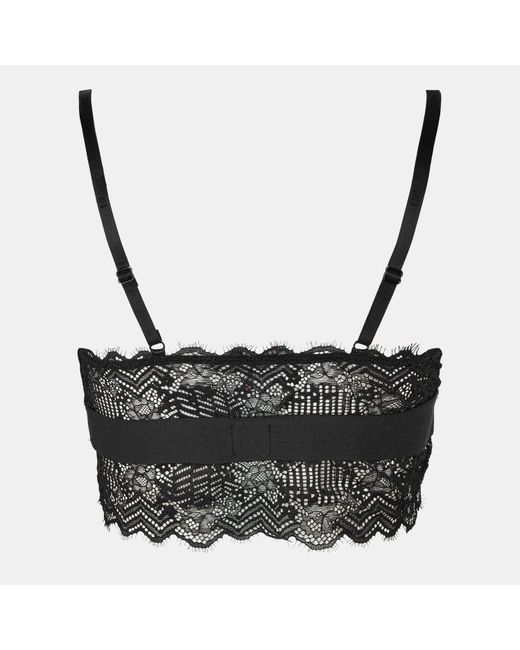 HUGO Black Lace Triangle Padded Bralette