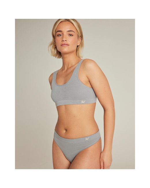 Nudea Gray Seamless Crop Top Tencel Seamless