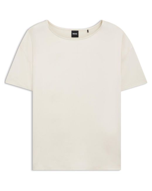 Boss White Esandy Tonal Logo Print T-Shirt