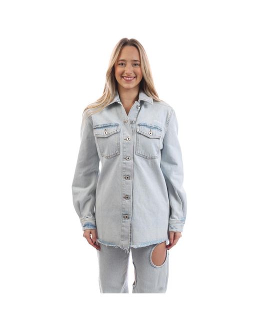 Off-White c/o Virgil Abloh Blue Diagonal Long Sleeve Shirt