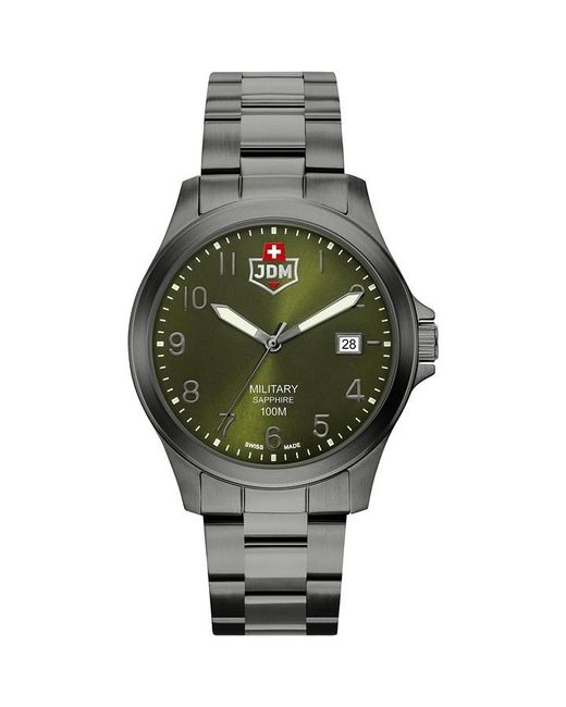 JDM MILITARY I Gun Ip Green Dial Stainless Steel Sports Watch for men