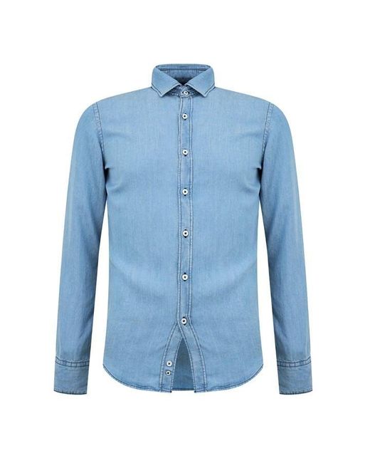 Canali Blue Denim Shirt Sn42 for men