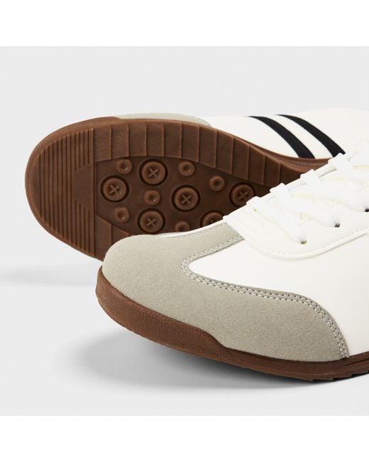 Lambretta White Tackle Court Trainers for men