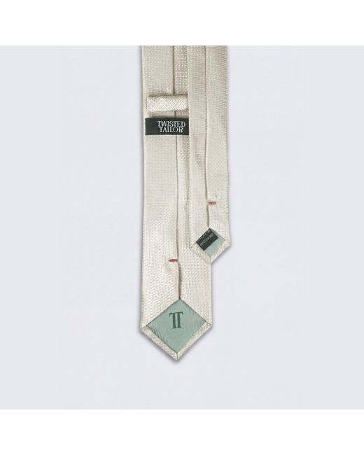 Twisted Tailor White Miles Texture Tie for men