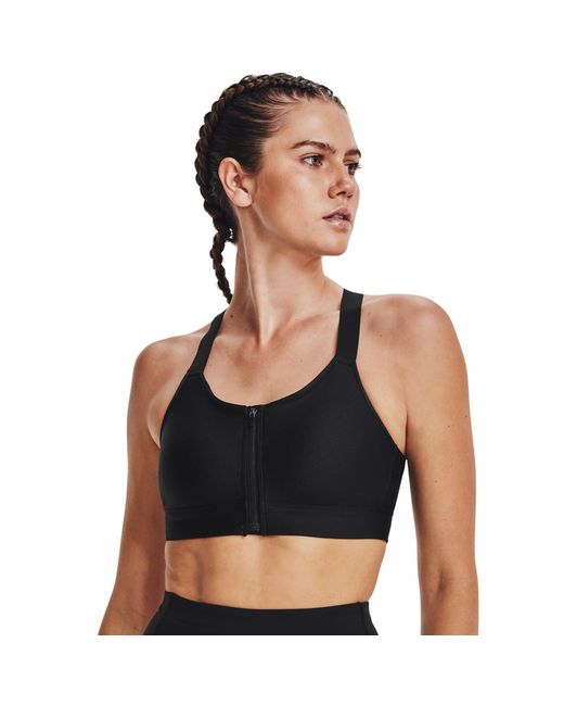 Under Armour Black Zipped Medium Impact Sports Bra