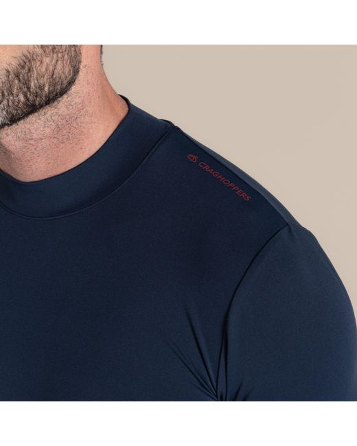 Craghoppers Blue Nosilife Mock Neck Long-Sleeved Jersey Top for men