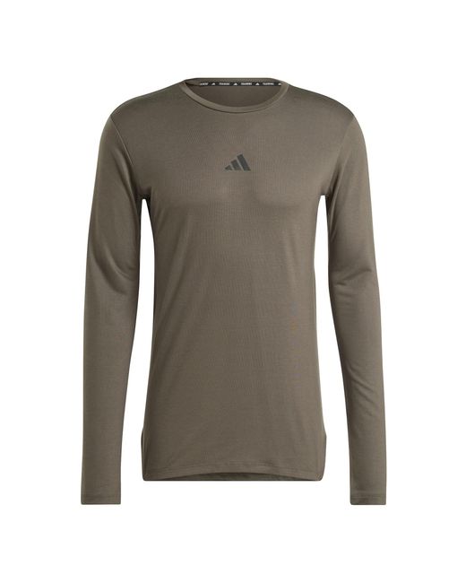 Adidas Green Workout Long-Sleeve Top for men