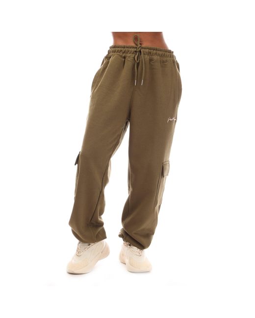Hype Brown Adults Cargo Closed Hem Fleece Joggers