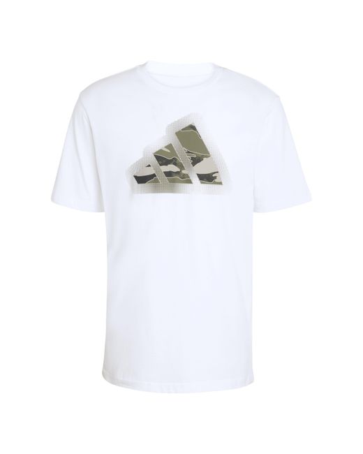 Adidas White Graphic Logo T-Shirt for men