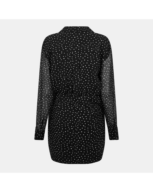 Jack Wills Black Draped Shirt Dress