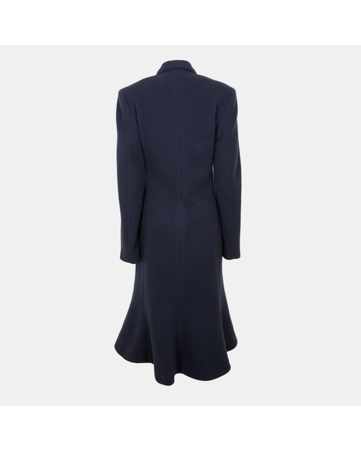 Balenciaga Blue Bal Godet Tailored Fit Overcoat