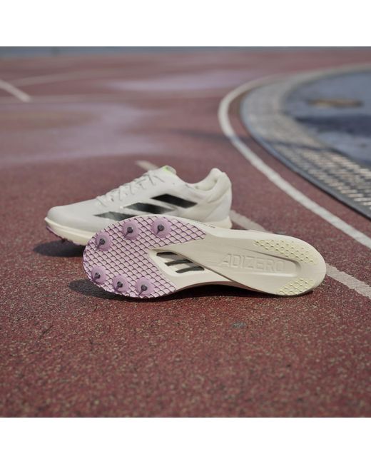 Adidas White Adizero Avanti Tyo Track Running Spikes for men