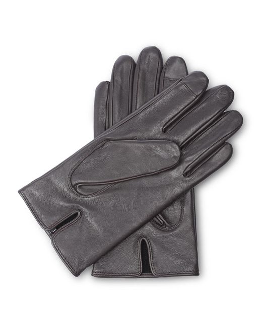 Boss Gray Gioli Leather Gloves for men