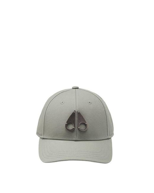 Moose Knuckles Gray Plaque Baseball Cap for men